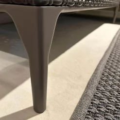 DEDON Ecksofas|Ecksofa Gartenlounge MU Stoff Natura Taupe Grau Gestell Aluminium Vulcano 305 Geflecht Vulcano 099