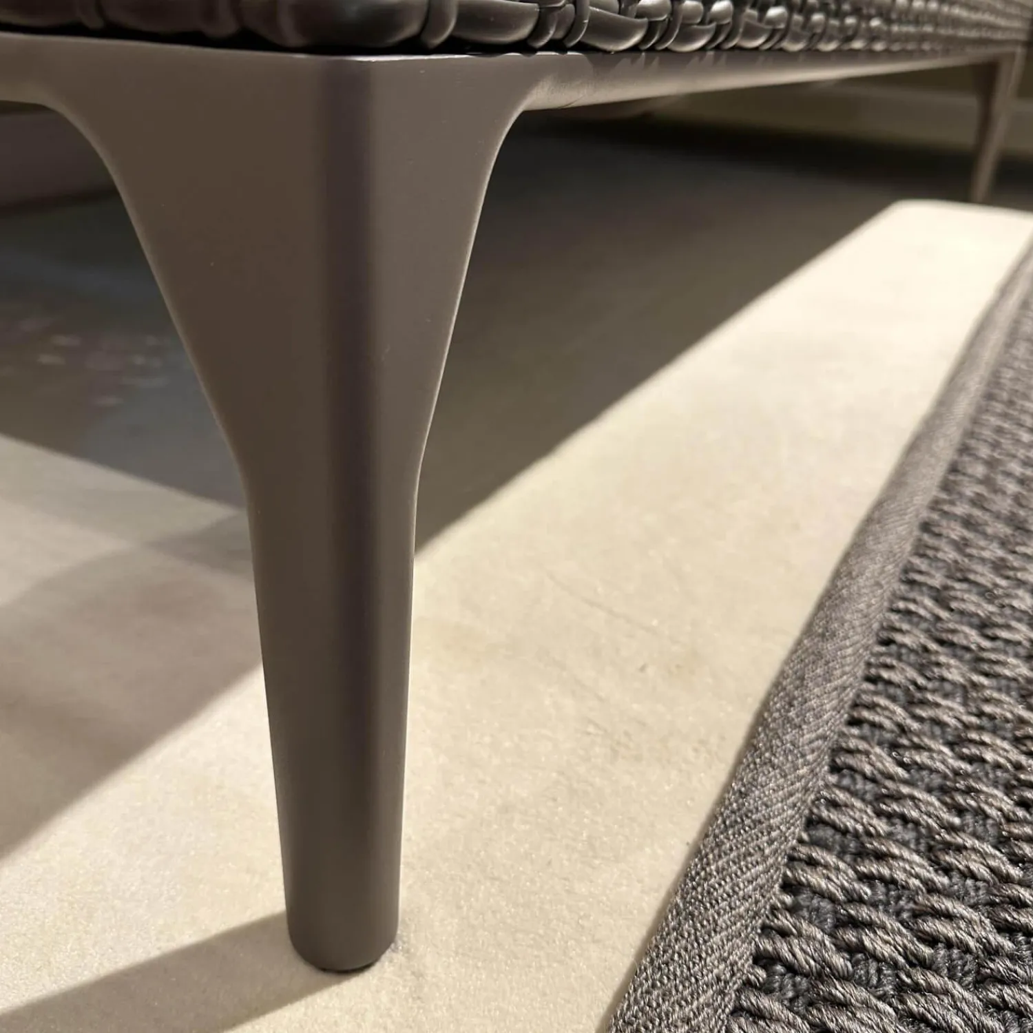 DEDON Ecksofas|Ecksofa Gartenlounge MU Stoff Natura Taupe Grau Gestell Aluminium Vulcano 305 Geflecht Vulcano 099