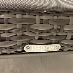 DEDON Ecksofas|Ecksofa Gartenlounge MU Stoff Natura Taupe Grau Gestell Aluminium Vulcano 305 Geflecht Vulcano 099