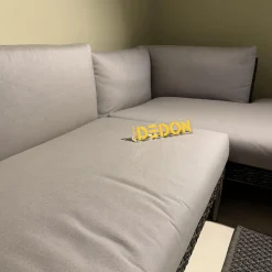 DEDON Ecksofas|Ecksofa Gartenlounge MU Stoff Natura Taupe Grau Gestell Aluminium Vulcano 305 Geflecht Vulcano 099