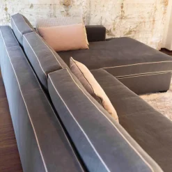 Christine Kröncke Ecksofas|Ecksofa Gatsby Fest Smart-Back Stoff Djakarta Graphit mit Kissen