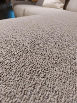 Global Ecksofas|Ecksofa Managa Stoff Space Nature Beige Metallfuß Schwarz Rund