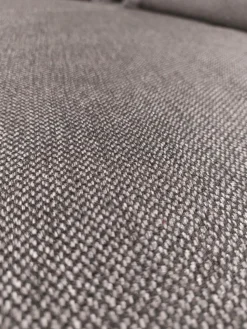 Global Ecksofas|Ecksofa Gotera Stoff Twice Dark Grey Grau Füße Chrom Glänzend Mit Teilmotorischer Schlaffunktion