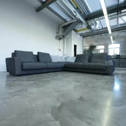 Walter Knoll Wohnlandschaften|Ecksofa Grand Suite Bezug Stoff Sonora 7869 Basalt Anthrazit Sockel Buche Schwarz Lackiert