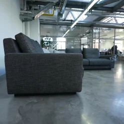 Walter Knoll Wohnlandschaften|Ecksofa Grand Suite Bezug Stoff Sonora 7869 Basalt Anthrazit Sockel Buche Schwarz Lackiert