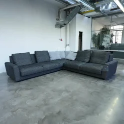 Walter Knoll Wohnlandschaften|Ecksofa Grand Suite Bezug Stoff Sonora 7869 Basalt Anthrazit Sockel Buche Schwarz Lackiert