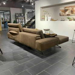 Koinor Ecksofas|Ecksofa Hennessie Leder A-India Muskat Schwertkufe Nickel Satiniert