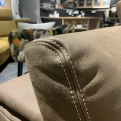 Koinor Ecksofas|Ecksofa Hennessie Leder A-India Muskat Schwertkufe Nickel Satiniert