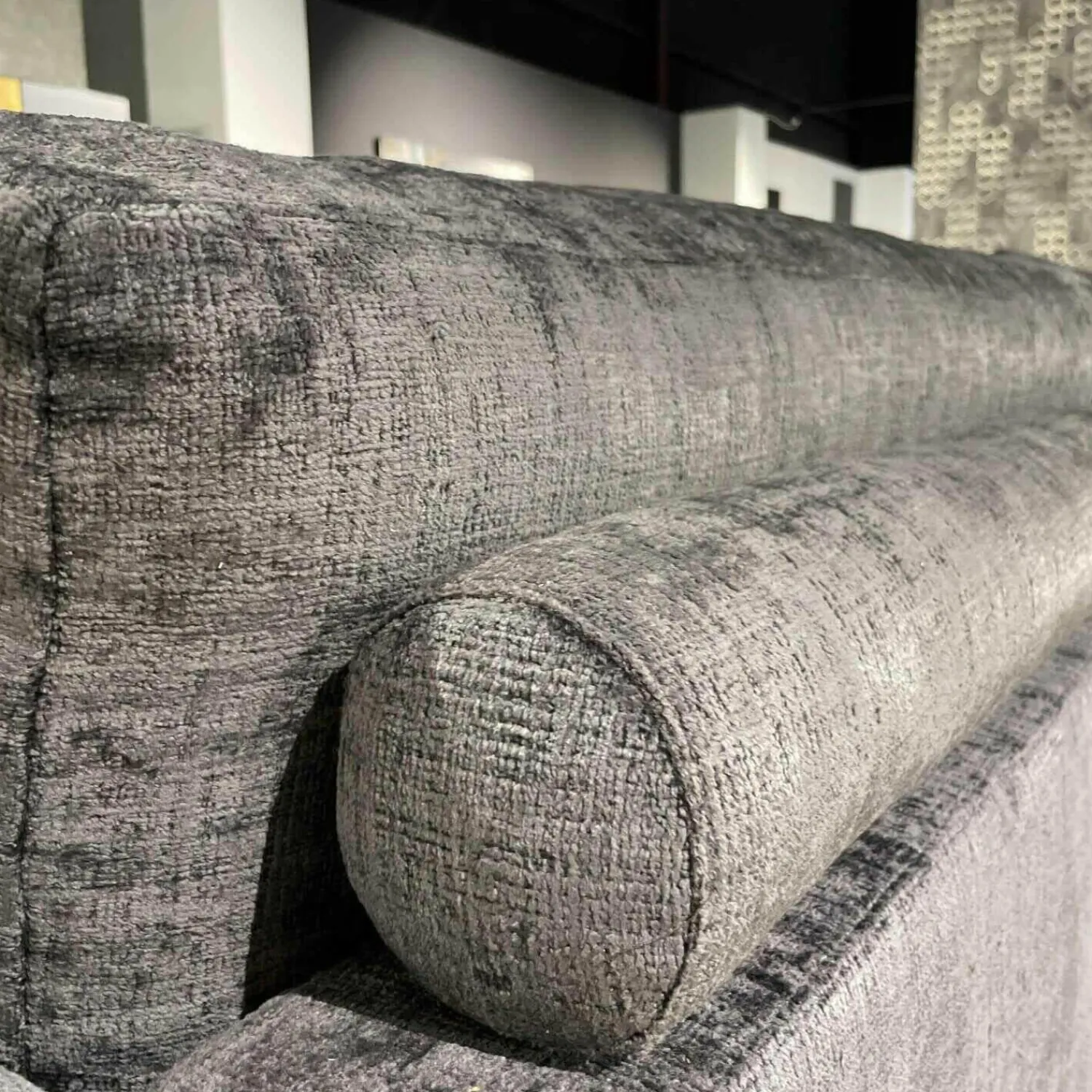 WK Wohnen Ecksofas|Ecksofa Indigo Stoff 23093 Mit 3 Lederkissen Und Kopfstütze