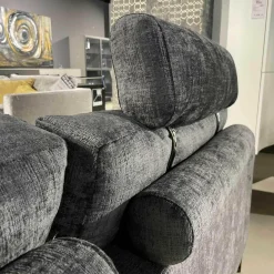 WK Wohnen Ecksofas|Ecksofa Indigo Stoff 23093 Mit 3 Lederkissen Und Kopfstütze