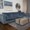 Bielefelder Werkstätten Ecksofas|Ecksofa Inspiration Aktionsstoff Leno BW 1746-151 Blau Grau
