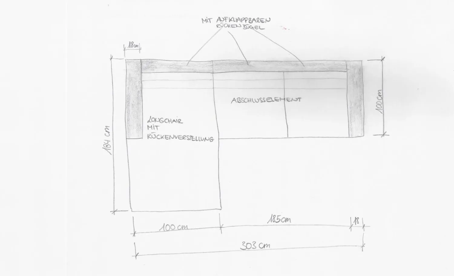 Bielefelder Werkstätten Ecksofas|Ecksofa Inspiration Stoff Duke Grau mit Verstellbarer Rückenlehne und Kopfstütze