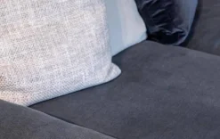 Walter Knoll Ecksofas|Ecksofa Jaan Living Stoff Lino Coal Grau Anthrazit Untergestell Matt Pulverbeschichtet Bronze Inklusive Kissen Ohne Plaid Ohne Beistelltische Ohne Dekoration Ohne Decken