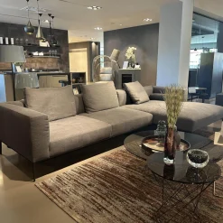 Walter Knoll Ecksofas|Ecksofa Jaan Living Stoff Bora 7748 Slate Grau Fuß Schwarz Matt Pulverbeschichtet Inklusive Kissen