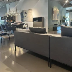 Walter Knoll Ecksofas|Ecksofa Jaan Living Stoff Bora 7748 Slate Grau Fuß Schwarz Matt Pulverbeschichtet Inklusive Kissen