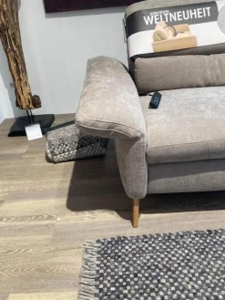Natura Ecksofas|Ecksofa Jacksonville Stoff Yelda Taupe Beige Füße Massivholz Geölt