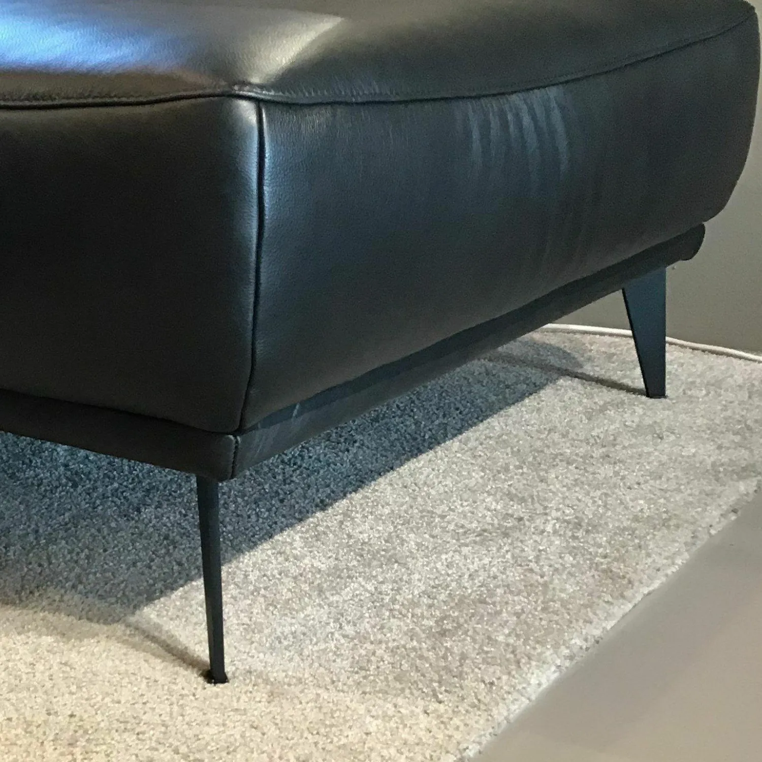 Comfort Republic Ecksofas|Ecksofa Justus Leder WL Black Schwarz mit motorischer Relaxfunktion