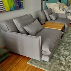 Sophisticated Living Ecksofas|Ecksofa Keala Stoff A Fiesta 17 Concrete Fuß Holz Dunkelbraun