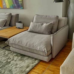 Sophisticated Living Ecksofas|Ecksofa Keala Stoff A Fiesta 17 Concrete Fuß Holz Dunkelbraun