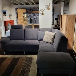 Arco Ecksofas|Ecksofa KS 996821 Stoff D Grau Füße Alurohr Mit Einsteckvorrichtung