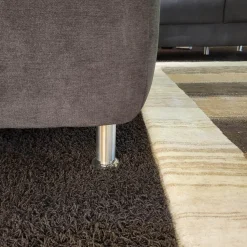 Arco Ecksofas|Ecksofa KS 996821 Stoff D Grau Füße Alurohr Mit Einsteckvorrichtung