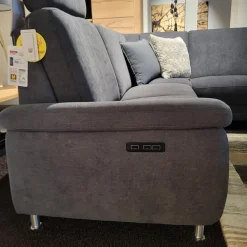 Arco Ecksofas|Ecksofa KS 996821 Stoff D Grau Füße Alurohr Mit Einsteckvorrichtung