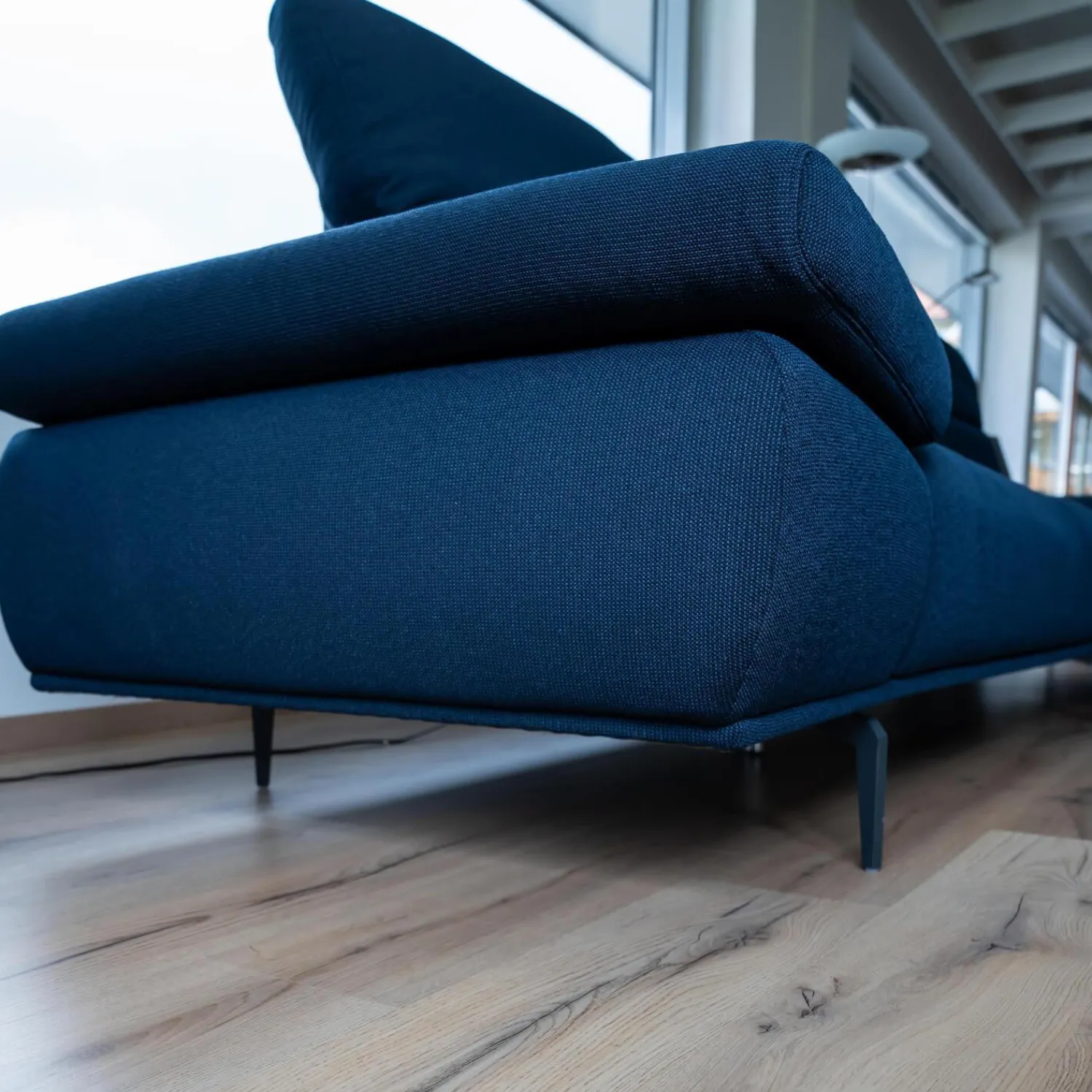 W. Schillig Ecksofas|Ecksofa Levi 24405 Stoff W61 28 Blau Füße FC4 In M95 Metall Pulverbeschichtet Anthrazit Inklusive Motorischen Sitzauszug