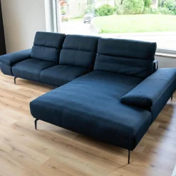 W. Schillig Ecksofas|Ecksofa Levi 24405 Stoff W61 28 Blau Füße FC4 In M95 Metall Pulverbeschichtet Anthrazit Inklusive Motorischen Sitzauszug