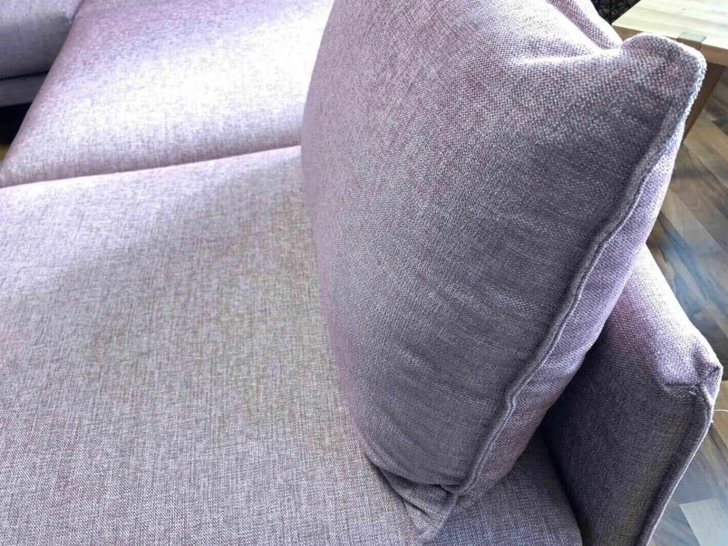 Contur Ecksofas|Ecksofa Linn Stoff Divine 61 Pink Fuß Metall Schwarz mit 4 Kissen