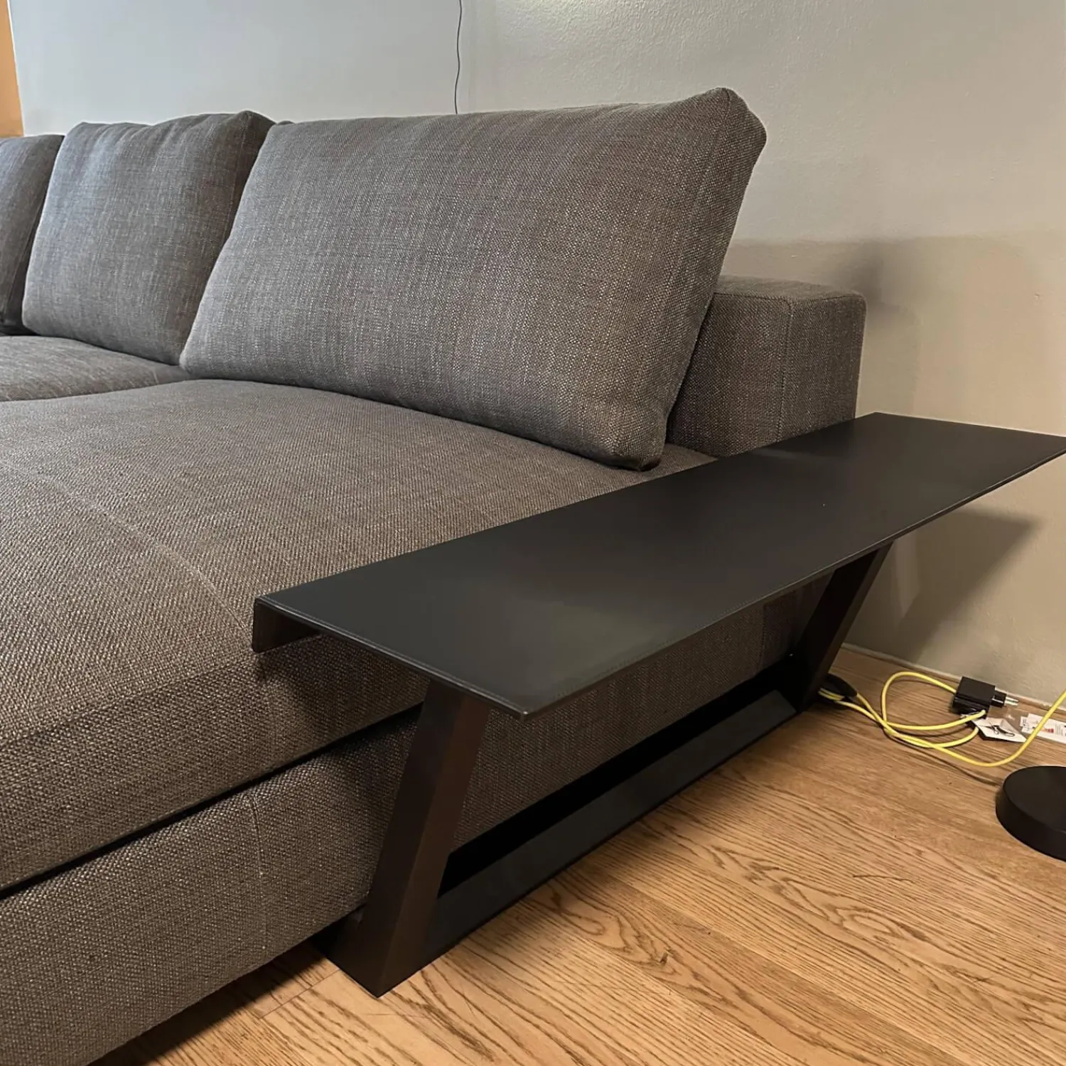 Walter Knoll Wohnlandschaften|Ecksofa Living Landscape 755 Stoff Lucia 7680 Moonlight Grau Sockel Buche Schwarz Mit Side Table Massivholz Eiche