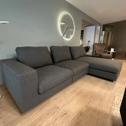 Walter Knoll Wohnlandschaften|Ecksofa Living Landscape 755 Stoff Lucia 7680 Moonlight Grau Sockel Buche Schwarz Mit Side Table Massivholz Eiche