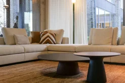 Walter Knoll Ecksofas|Ecksofa Living Landscape 755 Bezug Curly Ivory 02CU Beige Creme Sockel Massivholz Buche Schwarz Lackiert Ohne Sessel Couchtische Dekoration Sowie Lampen