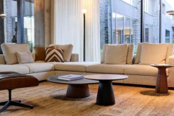 Walter Knoll Ecksofas|Ecksofa Living Landscape 755 Bezug Curly Ivory 02CU Beige Creme Sockel Massivholz Buche Schwarz Lackiert Ohne Sessel Couchtische Dekoration Sowie Lampen