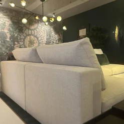 Walter Knoll Wohnlandschaften|Ecksofa Living Landscape Stoff Garbo 7737 Pearl 25 Beige Sockel Buche Schwarz Lackiert