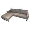 DFM Ecksofas|Ecksofa Living Stoff Solanto 180 Dolphin Grau Fuß MR1 Schwarz