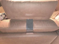 Ponsel Ecksofas|Ecksofa Livingston Stoff 0877 19 Braun Fuß Eiche Geölt Inklusive Kissen