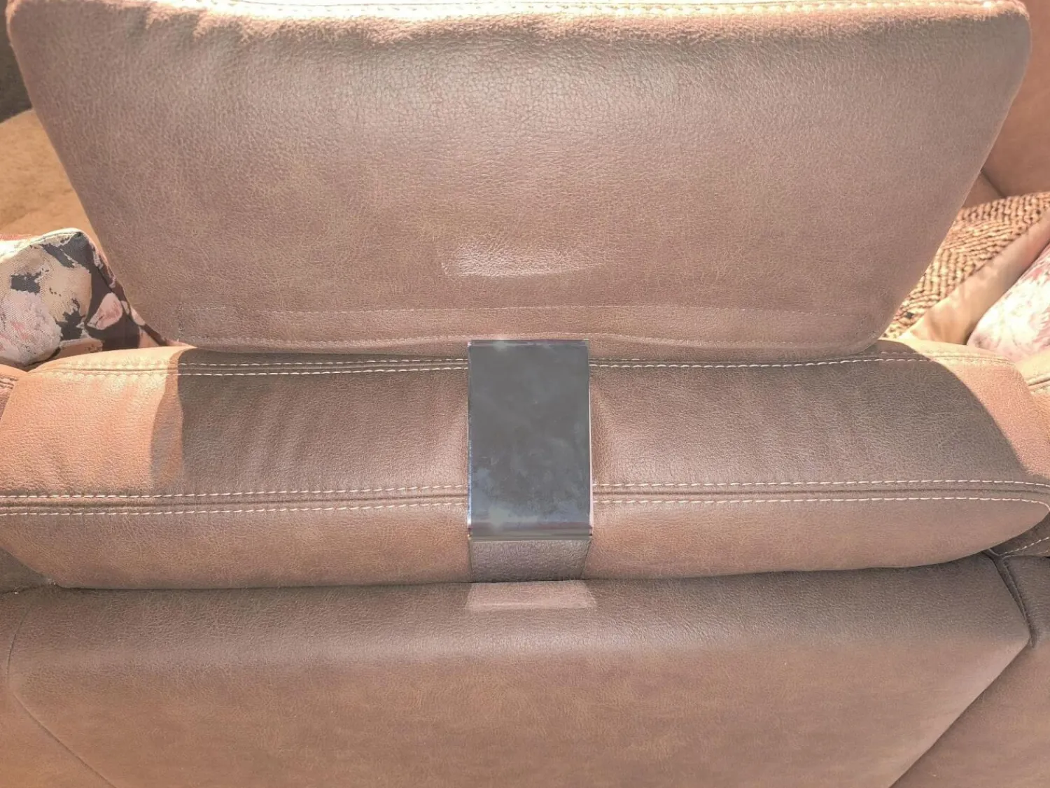 Ponsel Ecksofas|Ecksofa Livingston Stoff 0877 19 Braun Fuß Eiche Geölt Inklusive Kissen