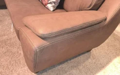 Ponsel Ecksofas|Ecksofa Livingston Stoff 0877 19 Braun Fuß Eiche Geölt Inklusive Kissen