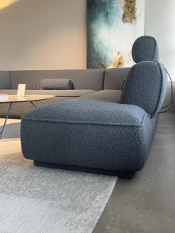Leolux Ecksofas|Ecksofa Loya Stoff Bouclé 33618 Robou 18 Steel Grau Inklusive Kopfstütze Und Armrollenkissen