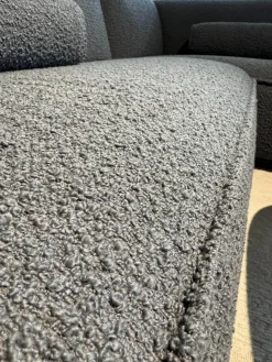 Leolux Ecksofas|Ecksofa Loya Stoff Bouclé 33618 Robou 18 Steel Grau Inklusive Kopfstütze Und Armrollenkissen