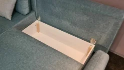 Restyl Ecksofas|Ecksofa LS24 Stoff 2-7059 Blau mit Bettkasten und 2 Kissen