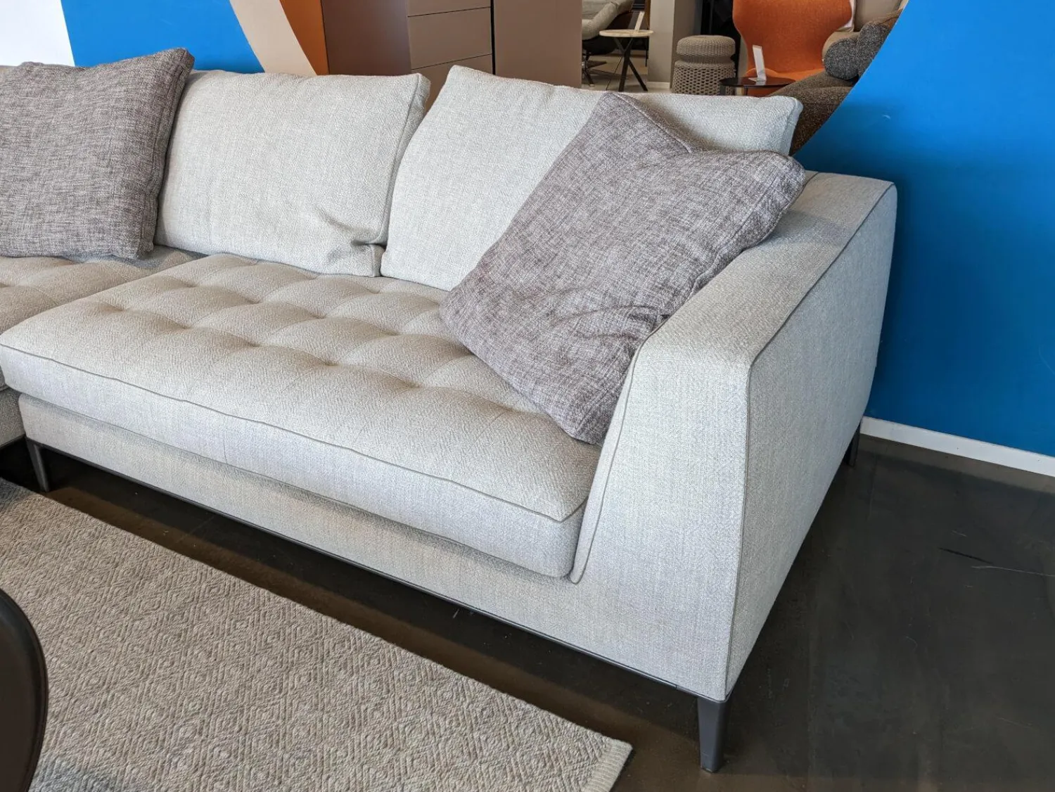 Maxalto Ecksofas|Ecksofa Lucrezia Soft Stoff Solaris 300 Tortora Beige mit 5 Kissen