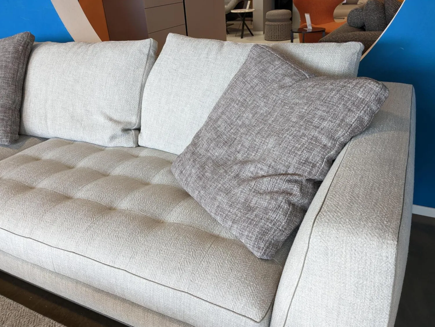 Maxalto Ecksofas|Ecksofa Lucrezia Soft Stoff Solaris 300 Tortora Beige mit 5 Kissen