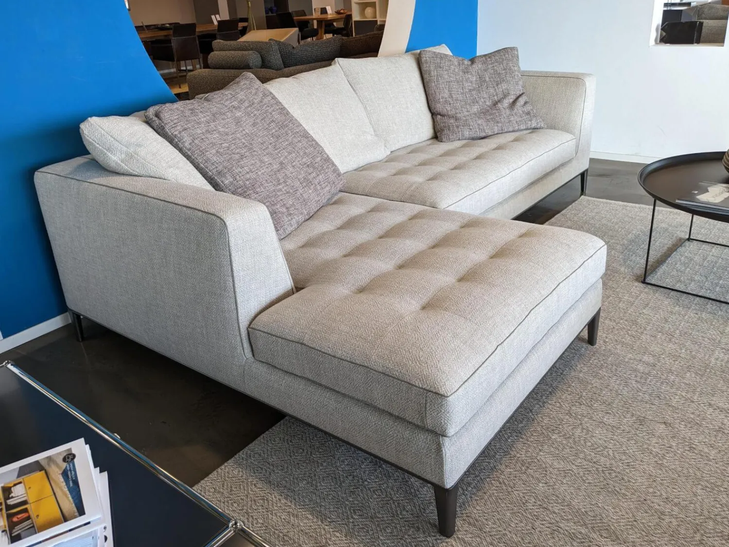 Maxalto Ecksofas|Ecksofa Lucrezia Soft Stoff Solaris 300 Tortora Beige mit 5 Kissen