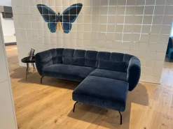 Brühl Polstergruppen|Ecksofas|Ecksofa Magnolia Stoff 4473 63 Blau Füße Metall Schwarz Pulverbeschichtet