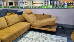 Ponsel Ecksofas|Ecksofa Mandy S672 Stoff 0740/05 Braun Orange