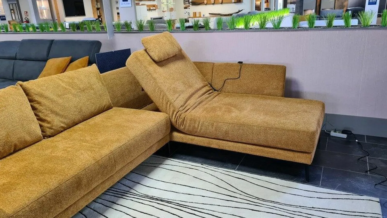 Ponsel Ecksofas|Ecksofa Mandy S672 Stoff 0740/05 Braun Orange