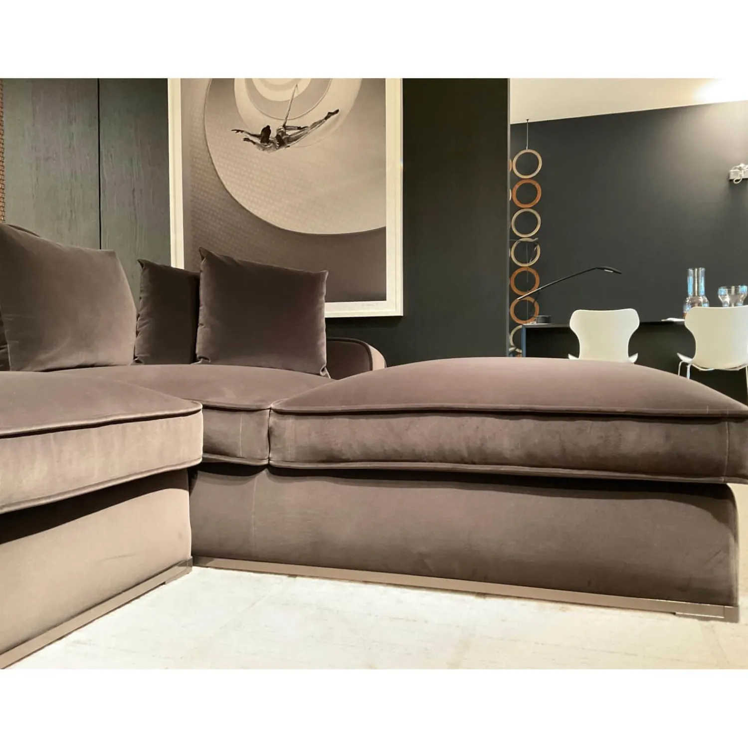 B&B Italia Ecksofas|Ecksofa Maxalto Solatium Stoff Sirio Anthrazit 2053153 mit 7 Kissen