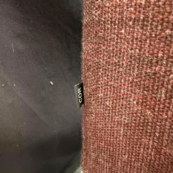 COR Ecksofas|Ecksofa Mell Lounge Stoff 9202 Dunkelrot Fußrahmen Verchromt mit 3 Rückenkissen