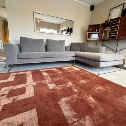 COR Ecksofas|Ecksofa Mell Lounge Stoff 8143 Taupe Grau Füße Verchromt Mit Kunststoffgleitern